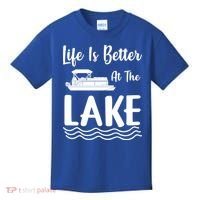 Life Is Better At The Lake Pontoon Boat Pontooning Boating Gift Kids T-Shirt thumb 0