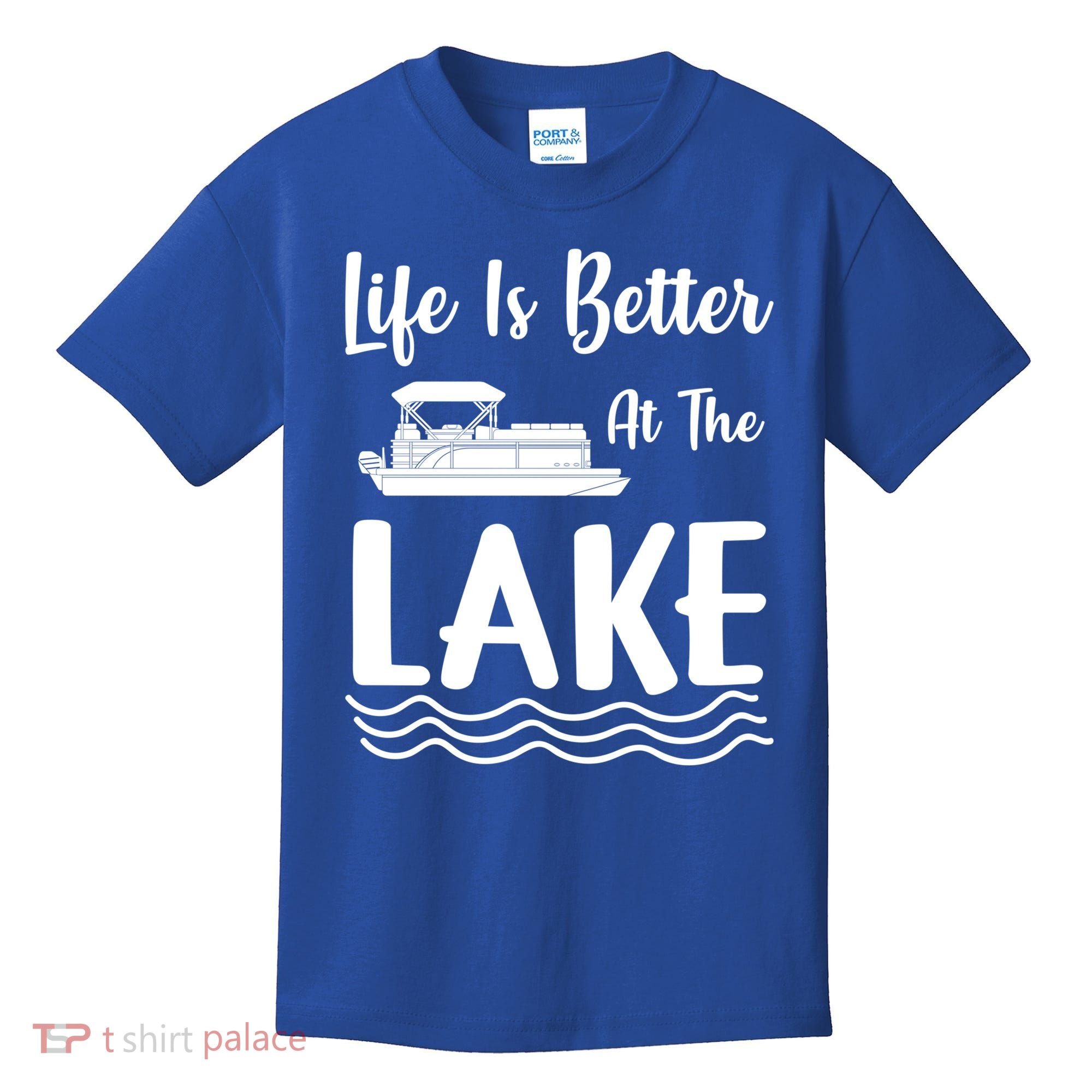 Life Is Better At The Lake Pontoon Boat Pontooning Boating Gift Kids T-Shirt