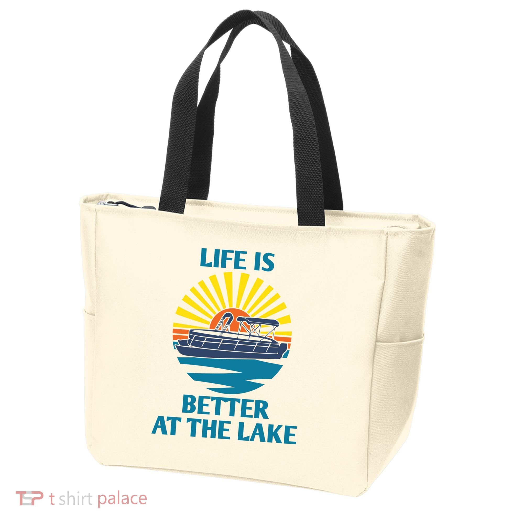 Life Is Better At The Lake Pontoon Boat Pontooning Lake Love Great Gift Tote Bag