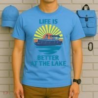 Life Is Better At The Lake Pontoon Boat Pontooning Lake Love Great Gift T-Shirt thumb 5