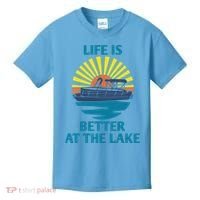 Life Is Better At The Lake Pontoon Boat Pontooning Lake Love Great Gift Kids T-Shirt thumb 0