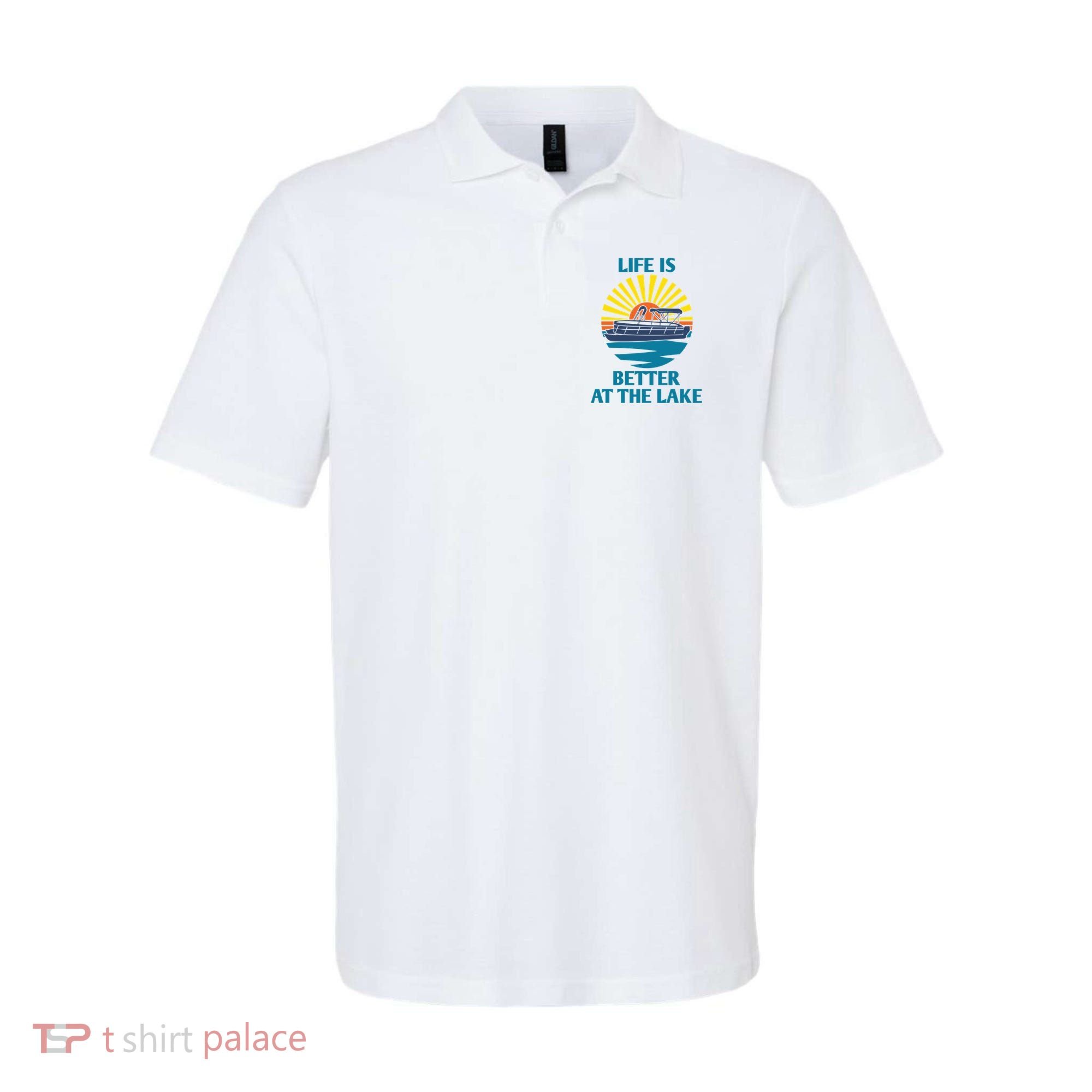 Life Is Better At The Lake Pontoon Boat Pontooning Lake Love Great Gift Polo