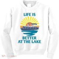 Life Is Better At The Lake Pontoon Boat Pontooning Lake Love Great Gift Kids Sweatshirt thumb 0