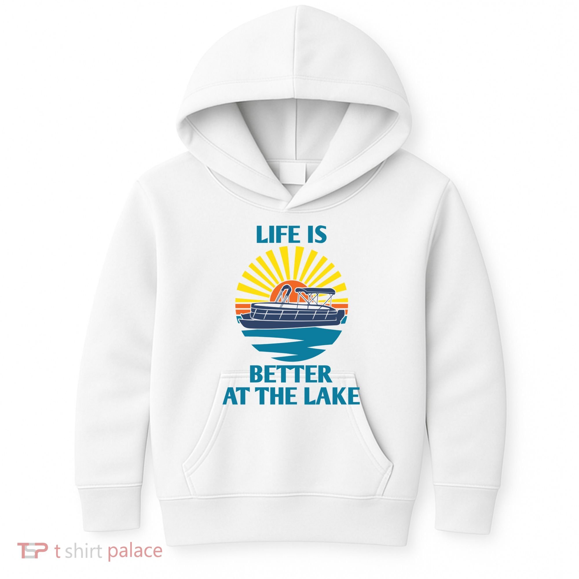 Life Is Better At The Lake Pontoon Boat Pontooning Lake Love Great Gift Kids Hoodie