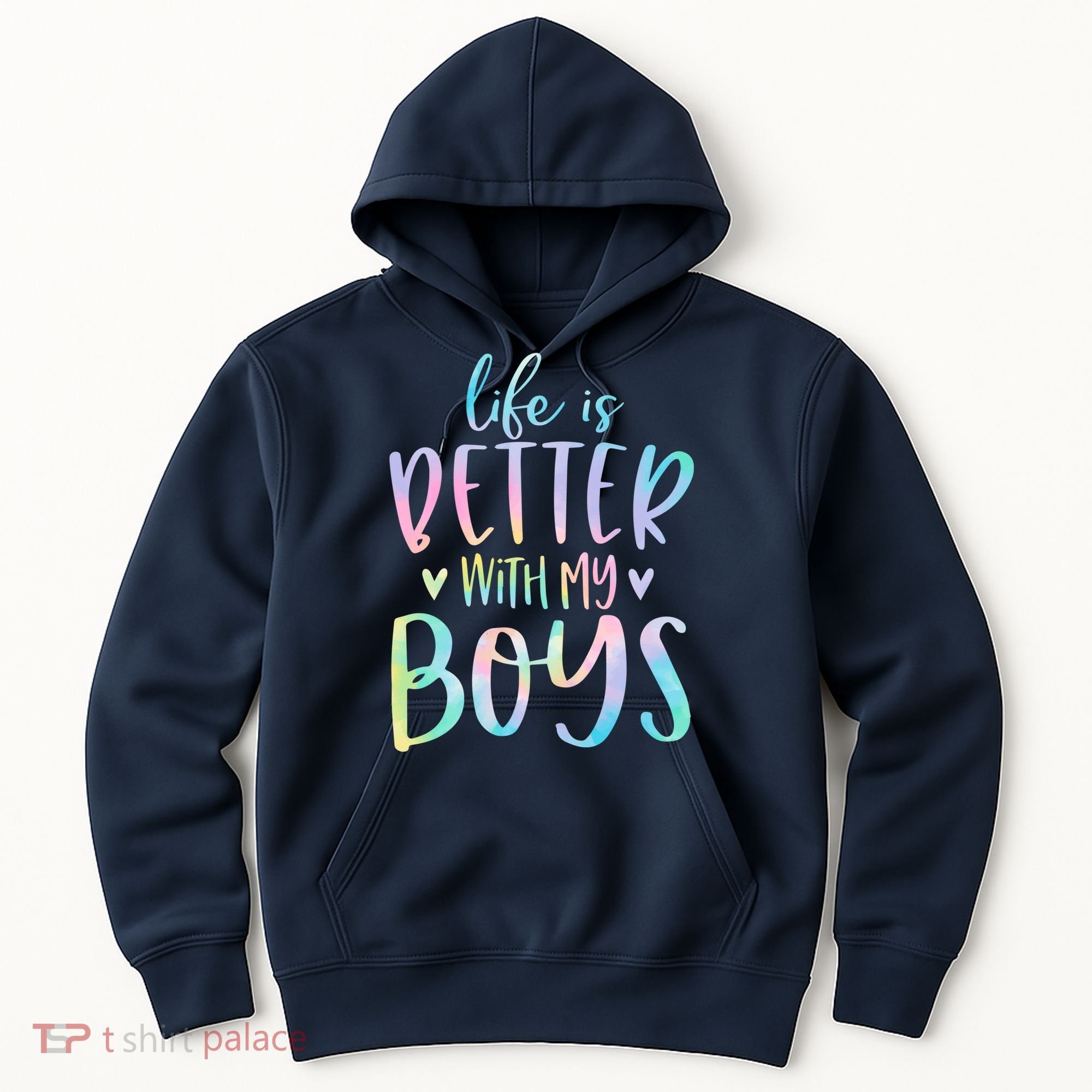 Life Is Better With My Boy Mom Of Boy Gifts Tie Dye Long Hoodie