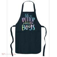 Life Is Better With My Boy Mom Of Boy Gifts Tie Dye Long Apron thumb 0