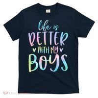 Life Is Better With My Boy Mom Of Boy Gifts Tie Dye Long T-Shirt thumb 0