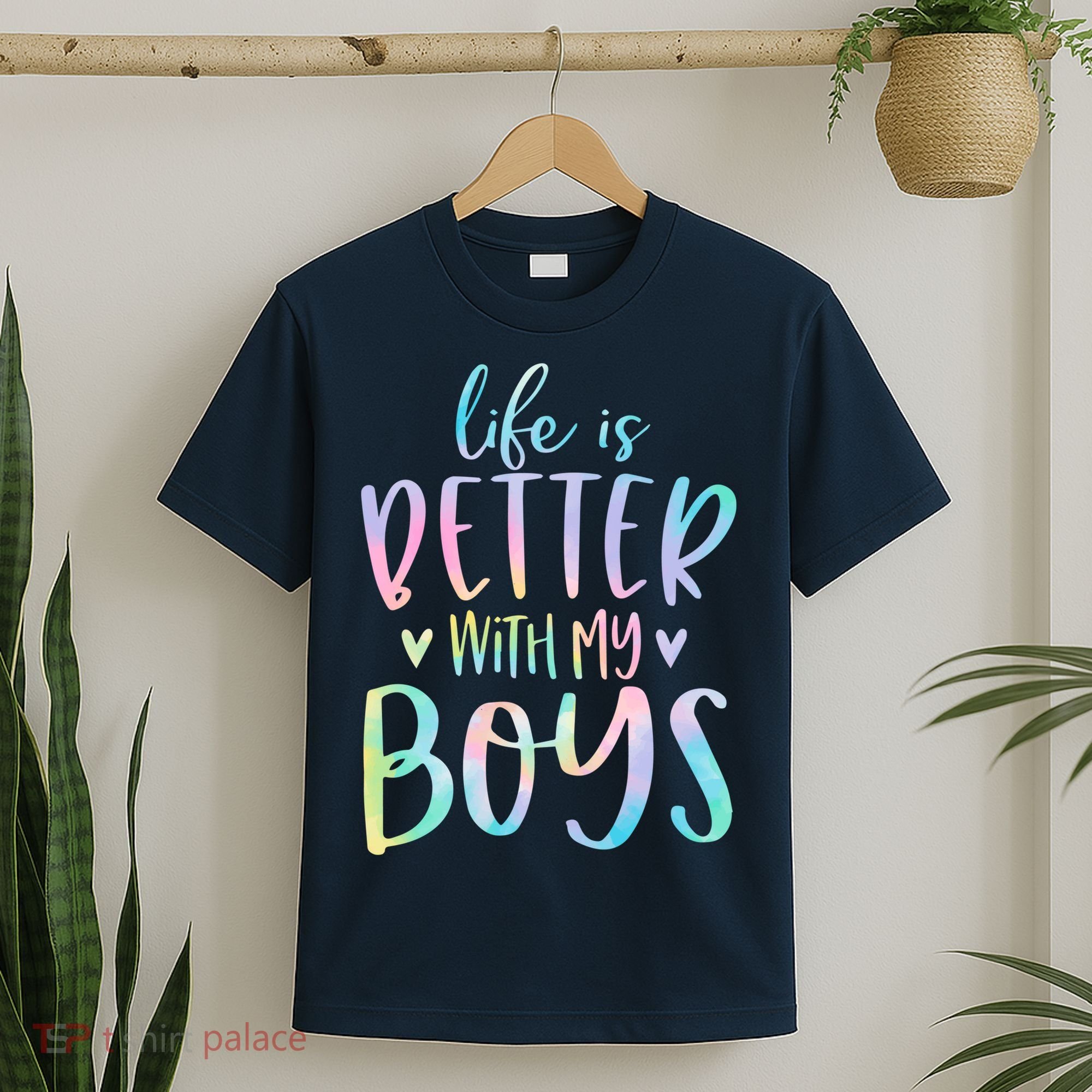 Life Is Better With My Boy Mom Of Boy Gifts Tie Dye Long T-Shirt