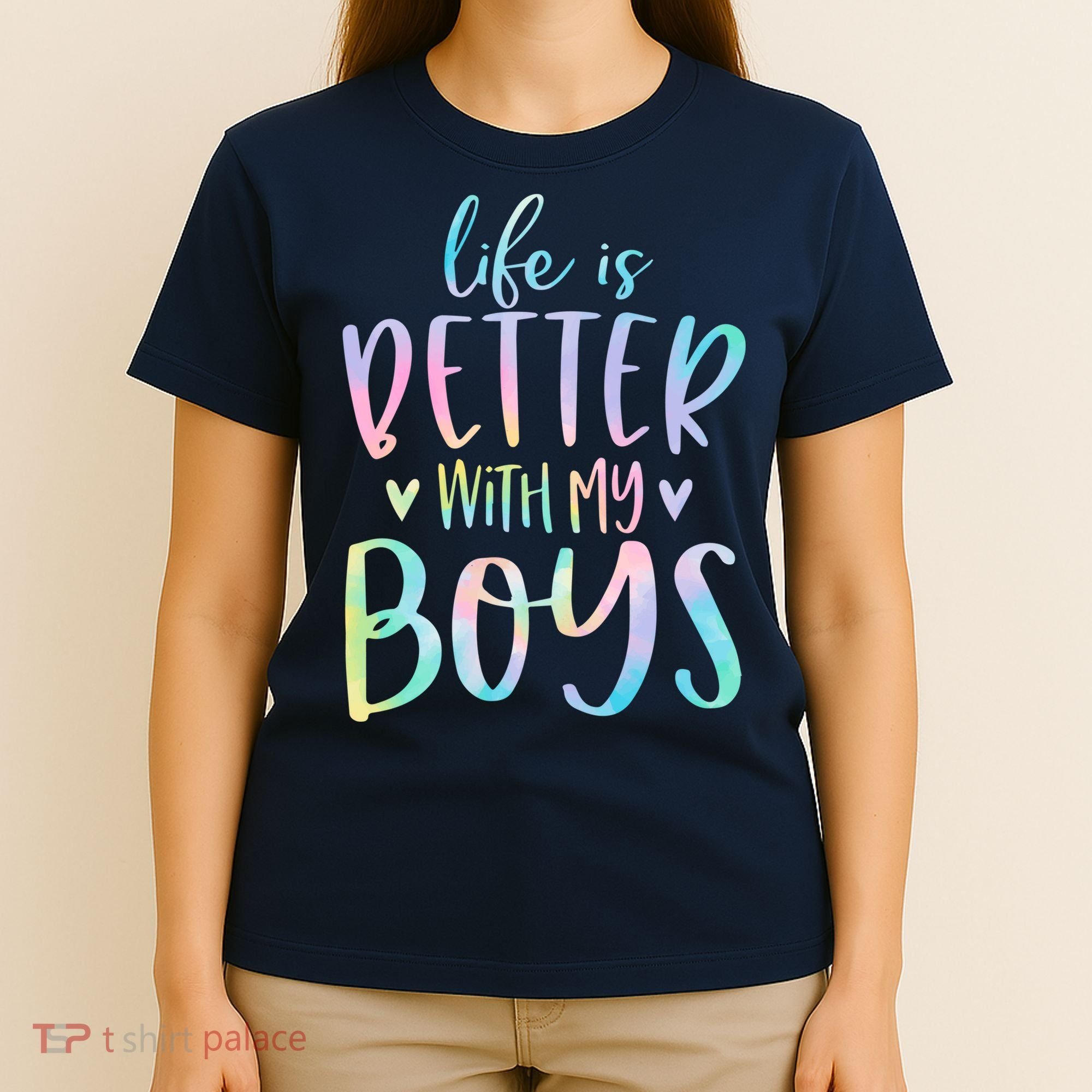 Life Is Better With My Boy Mom Of Boy Gifts Tie Dye Long T-Shirt