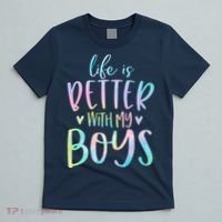 Life Is Better With My Boy Mom Of Boy Gifts Tie Dye Long T-Shirt thumb 5