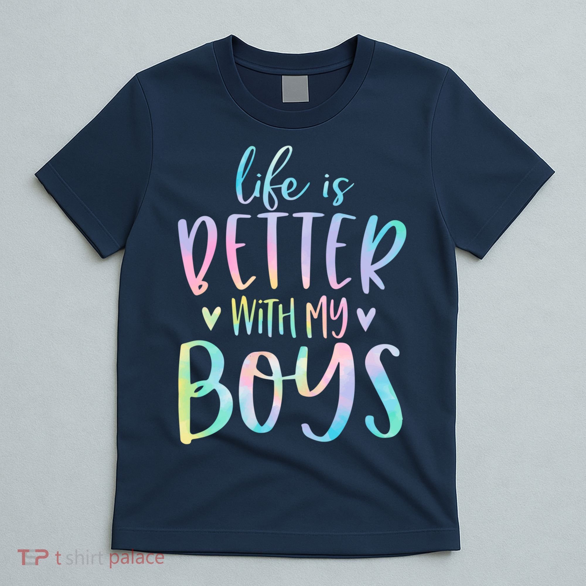 Life Is Better With My Boy Mom Of Boy Gifts Tie Dye Long T-Shirt
