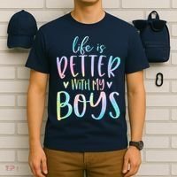 Life Is Better With My Boy Mom Of Boy Gifts Tie Dye Long T-Shirt thumb 6