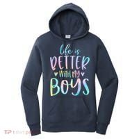 Life Is Better With My Boy Mom Of Boy Gifts Tie Dye Long Women's Hoodie thumb 0