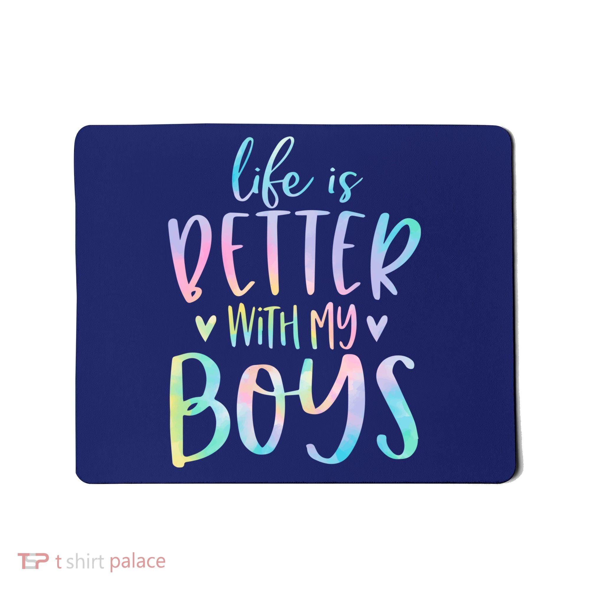 Life Is Better With My Boy Mom Of Boy Gifts Tie Dye Long Mousepad