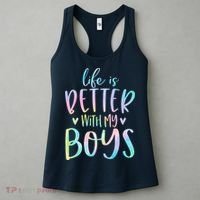 Life Is Better With My Boy Mom Of Boy Gifts Tie Dye Long Women's Tank Top thumb 3