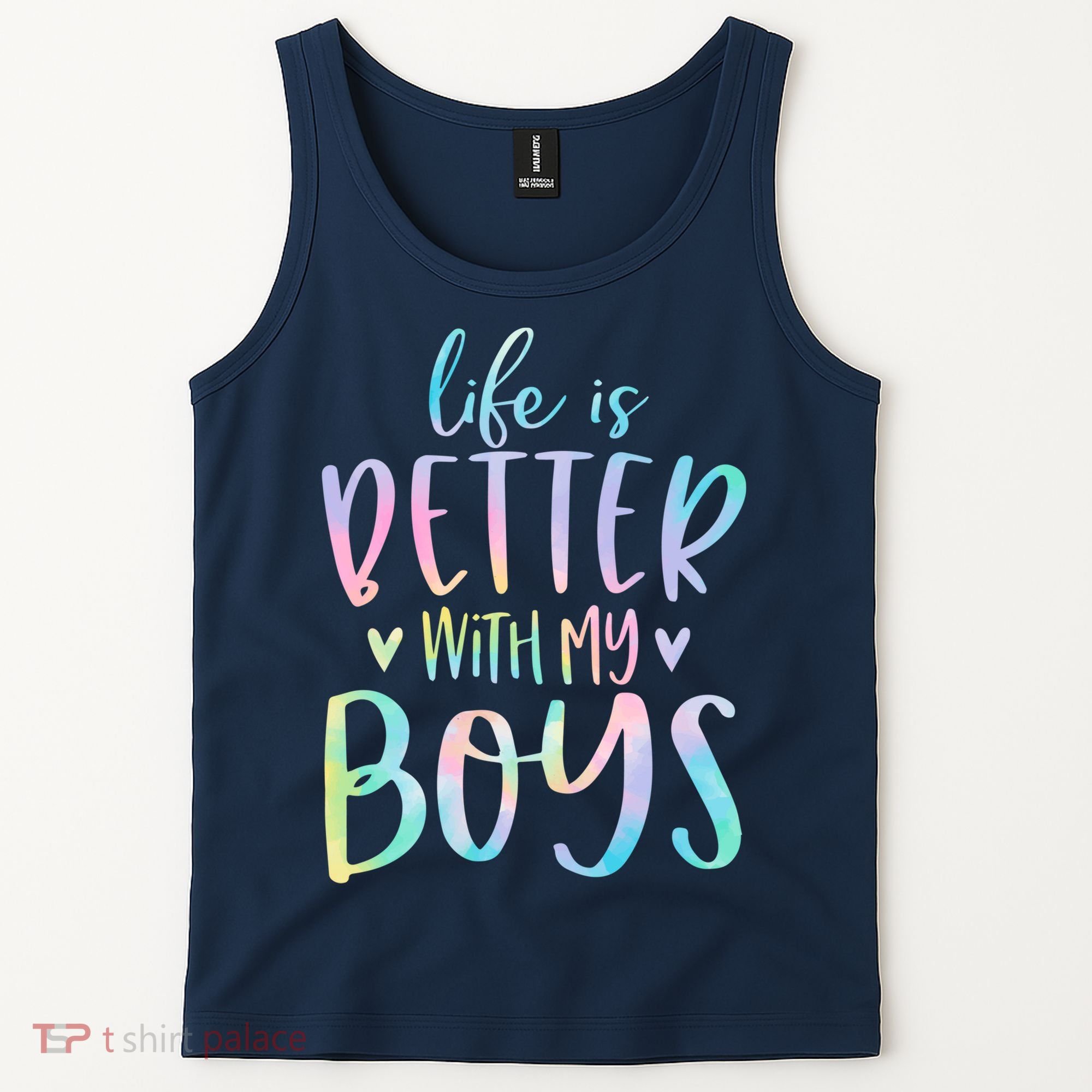 Life Is Better With My Boy Mom Of Boy Gifts Tie Dye Long Tank Top