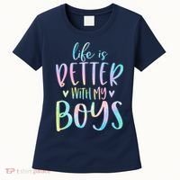 Life Is Better With My Boy Mom Of Boy Gifts Tie Dye Long Women's T-Shirt thumb 0