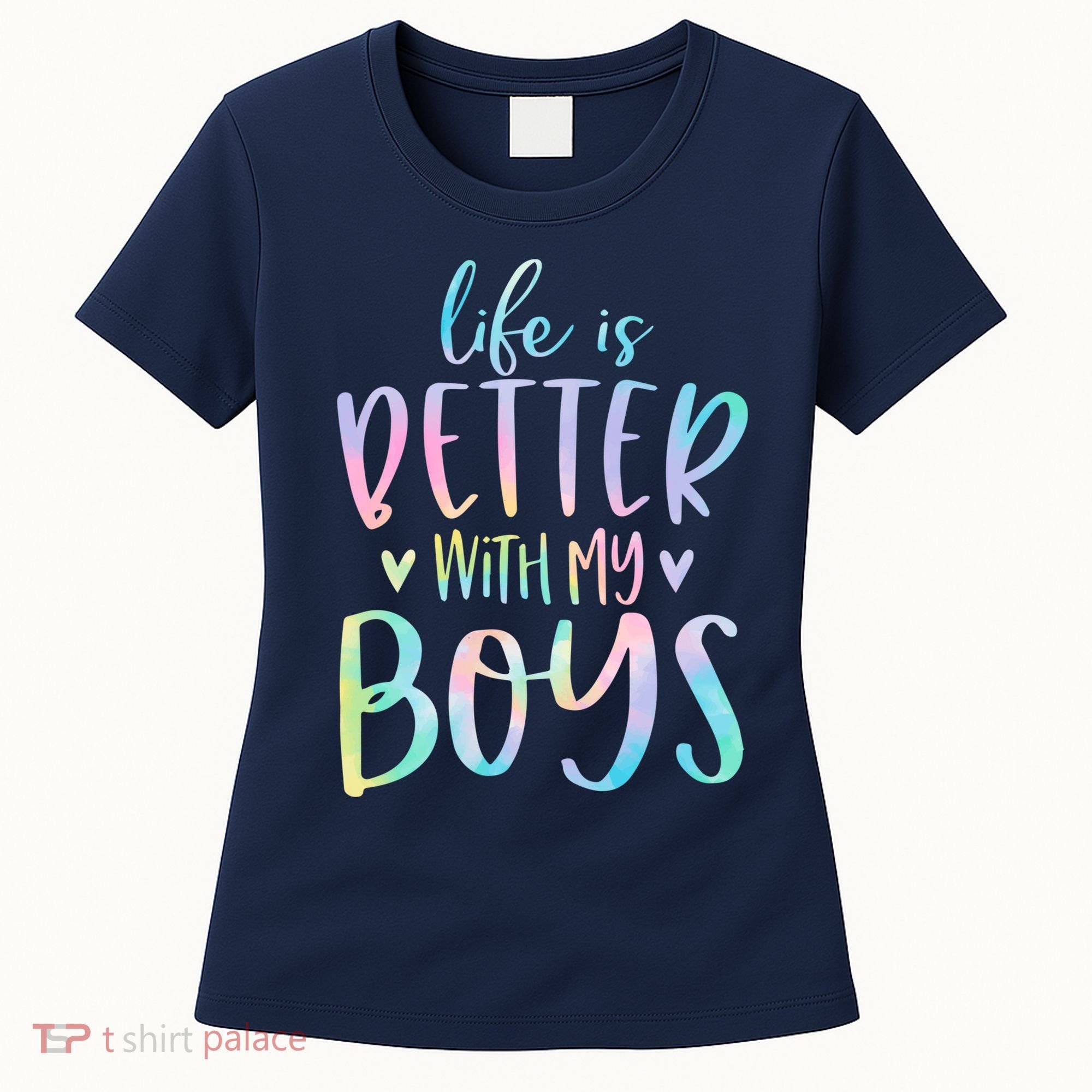 Life Is Better With My Boy Mom Of Boy Gifts Tie Dye Long Women's T-Shirt
