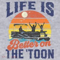 Life Is Better On The Toon Pontoon Boat Boating Fathers Gift Women's Sweatshirt thumb 2