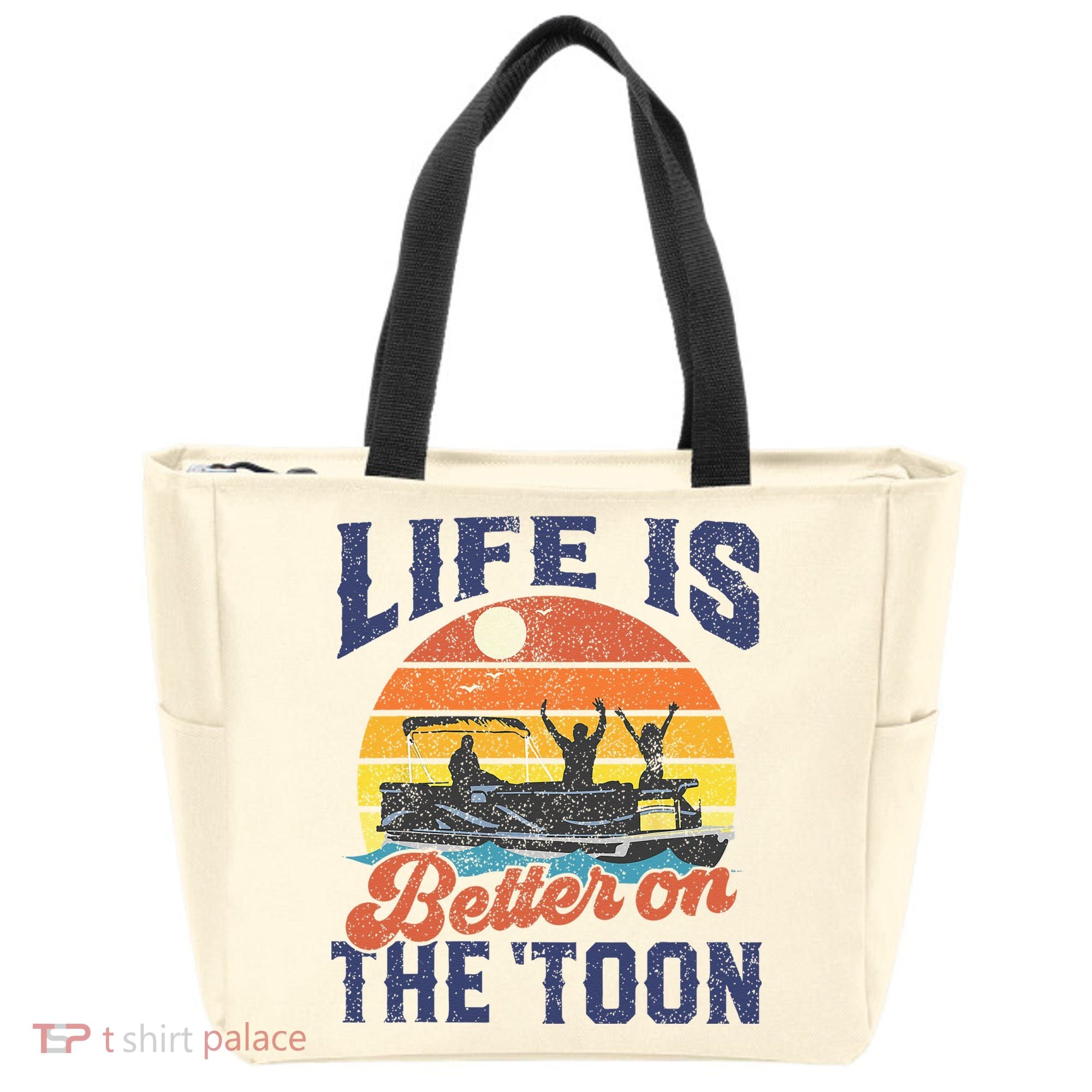 Life Is Better On The Toon Pontoon Boat Boating Fathers Gift Tote Bag