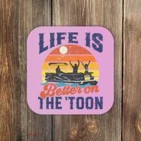 Life Is Better On The Toon Pontoon Boat Boating Fathers Gift Coaster thumb 0