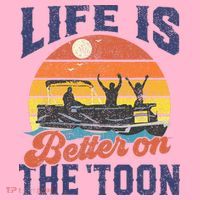 Life Is Better On The Toon Pontoon Boat Boating Fathers Gift Coaster thumb 2