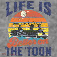 Life Is Better On The Toon Pontoon Boat Boating Fathers Gift Toddler Hoodie thumb 2