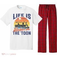 Life Is Better On The Toon Pontoon Boat Boating Fathers Gift Pajama Set thumb 0