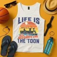 Life Is Better On The Toon Pontoon Boat Boating Fathers Gift Tank Top thumb 4