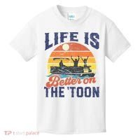 Life Is Better On The Toon Pontoon Boat Boating Fathers Gift Kids T-Shirt thumb 0