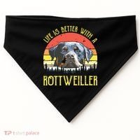 Life Is Better With A Rottweiler Dog Lover Gift USA-Made Doggie Bandana thumb 0
