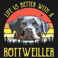 Life Is Better With A Rottweiler Dog Lover Gift USA-Made Doggie Bandana thumb 2