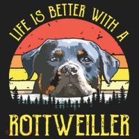 Life Is Better With A Rottweiler Dog Lover Gift Comfort Colors Heavyweight Long Sleeve T-Shirt thumb 2
