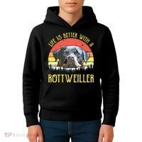 Life Is Better With A Rottweiler Dog Lover Gift Kids Hoodie thumb 4