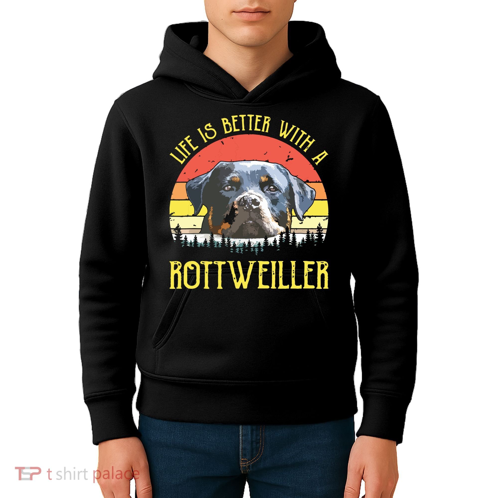 Life Is Better With A Rottweiler Dog Lover Gift Kids Hoodie