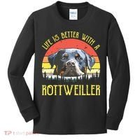 Life Is Better With A Rottweiler Dog Lover Gift Kids Long Sleeve Shirt thumb 0
