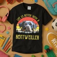Life Is Better With A Rottweiler Dog Lover Gift Kids T-Shirt thumb 3
