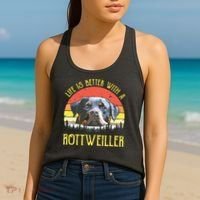 Life Is Better With A Rottweiler Dog Lover Gift Women's Tank Top thumb 2