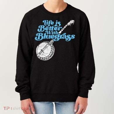 Life Is Better With Bluegrass! Eighties Vibe Banjo Retro Gift Women's Sweatshirt