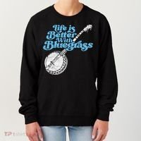 Life Is Better With Bluegrass! Eighties Vibe Banjo Retro Gift Women's Sweatshirt thumb 0