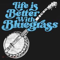 Life Is Better With Bluegrass! Eighties Vibe Banjo Retro Gift USA-Made Doggie Bandana thumb 2