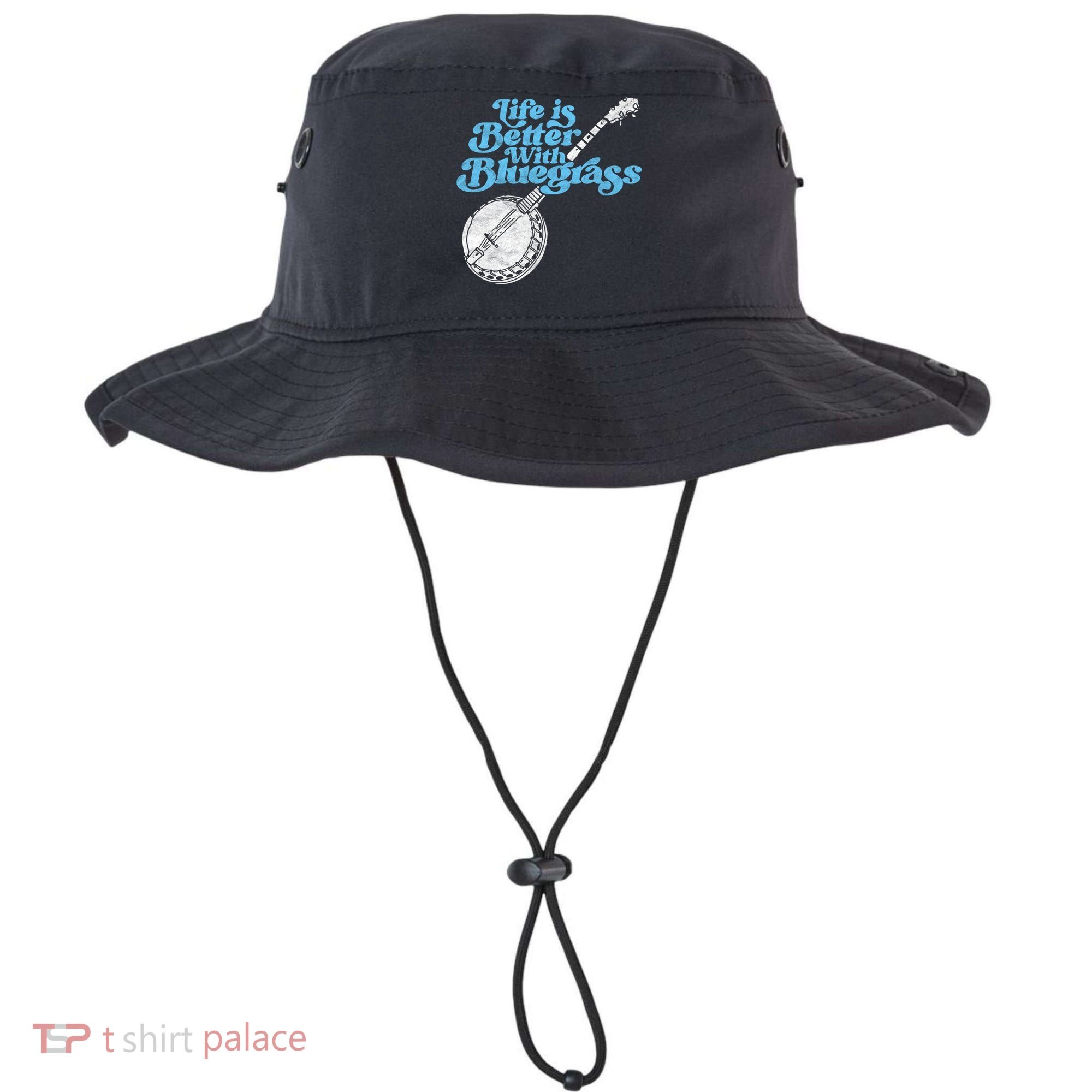 Life Is Better With Bluegrass! Eighties Vibe Banjo Retro Gift Bucket Hat