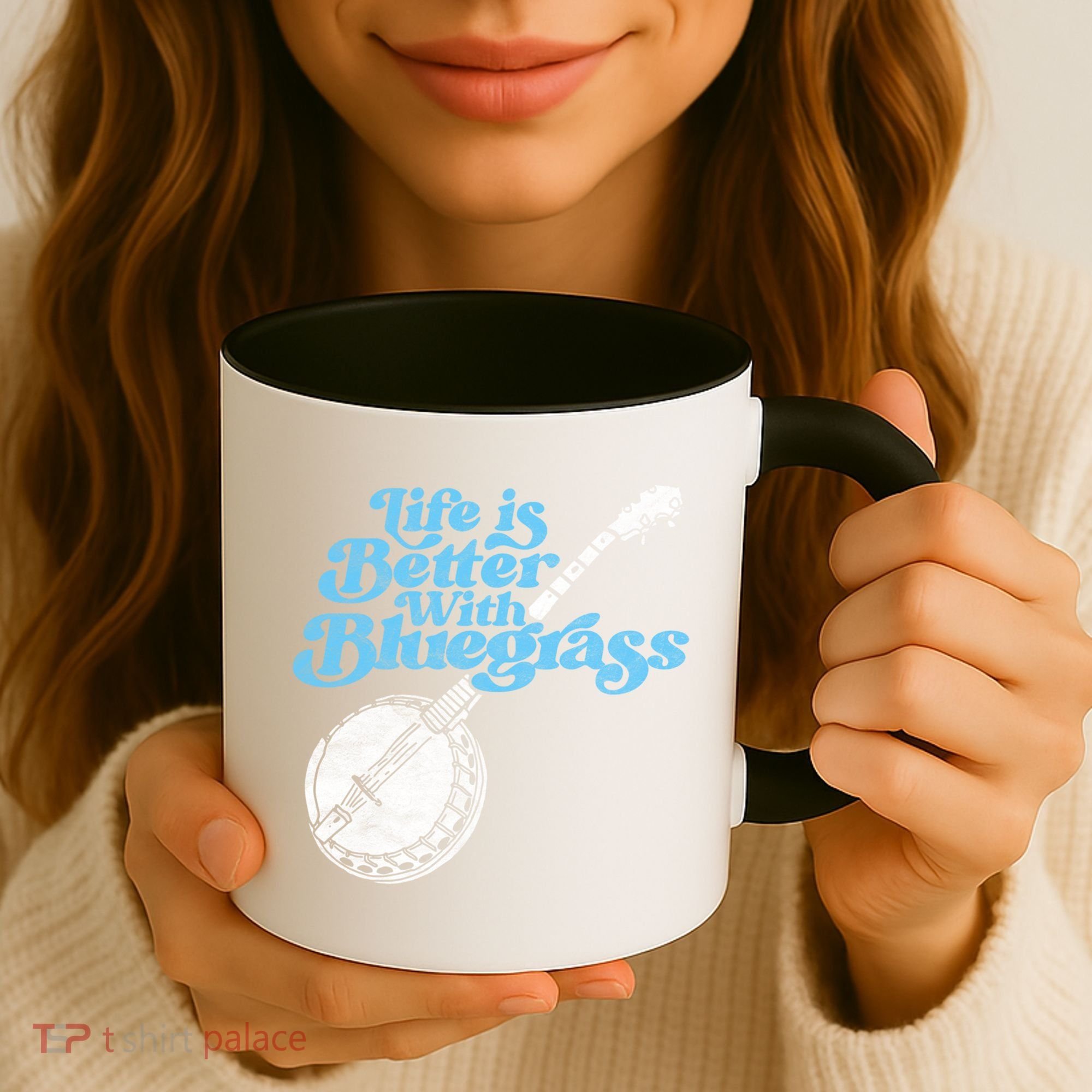Life Is Better With Bluegrass! Eighties Vibe Banjo Retro Gift Coffee Mug