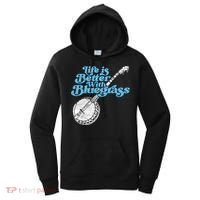 Life Is Better With Bluegrass! Eighties Vibe Banjo Retro Gift Women's Hoodie thumb 0