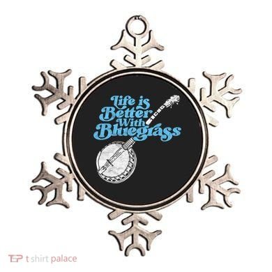 Life Is Better With Bluegrass! Eighties Vibe Banjo Retro Gift Ornament
