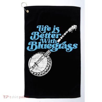 Life Is Better With Bluegrass! Eighties Vibe Banjo Retro Gift Golf Towel
