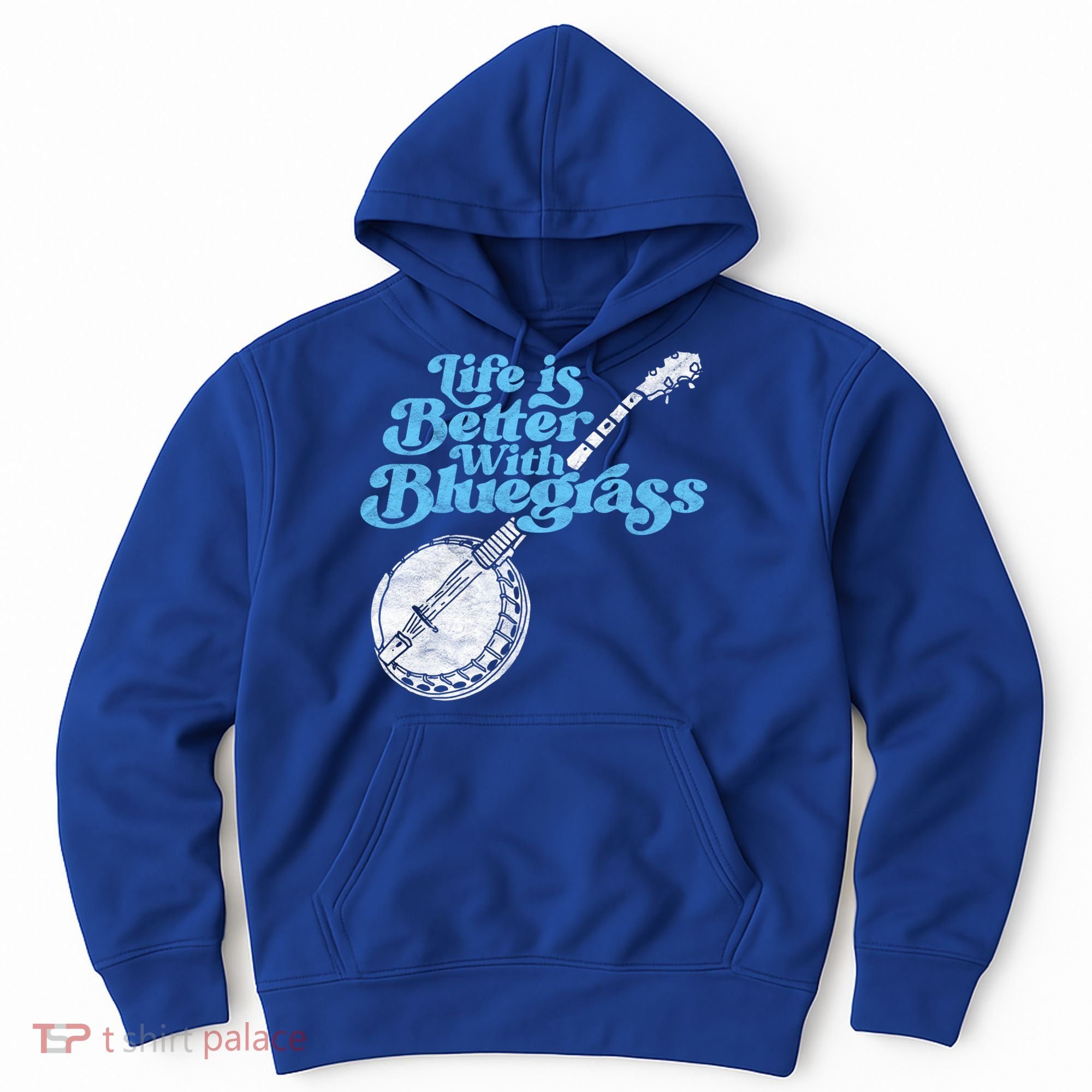 Life Is Better With Bluegrass! Eighties Vibe Banjo Retro Gift Hoodie