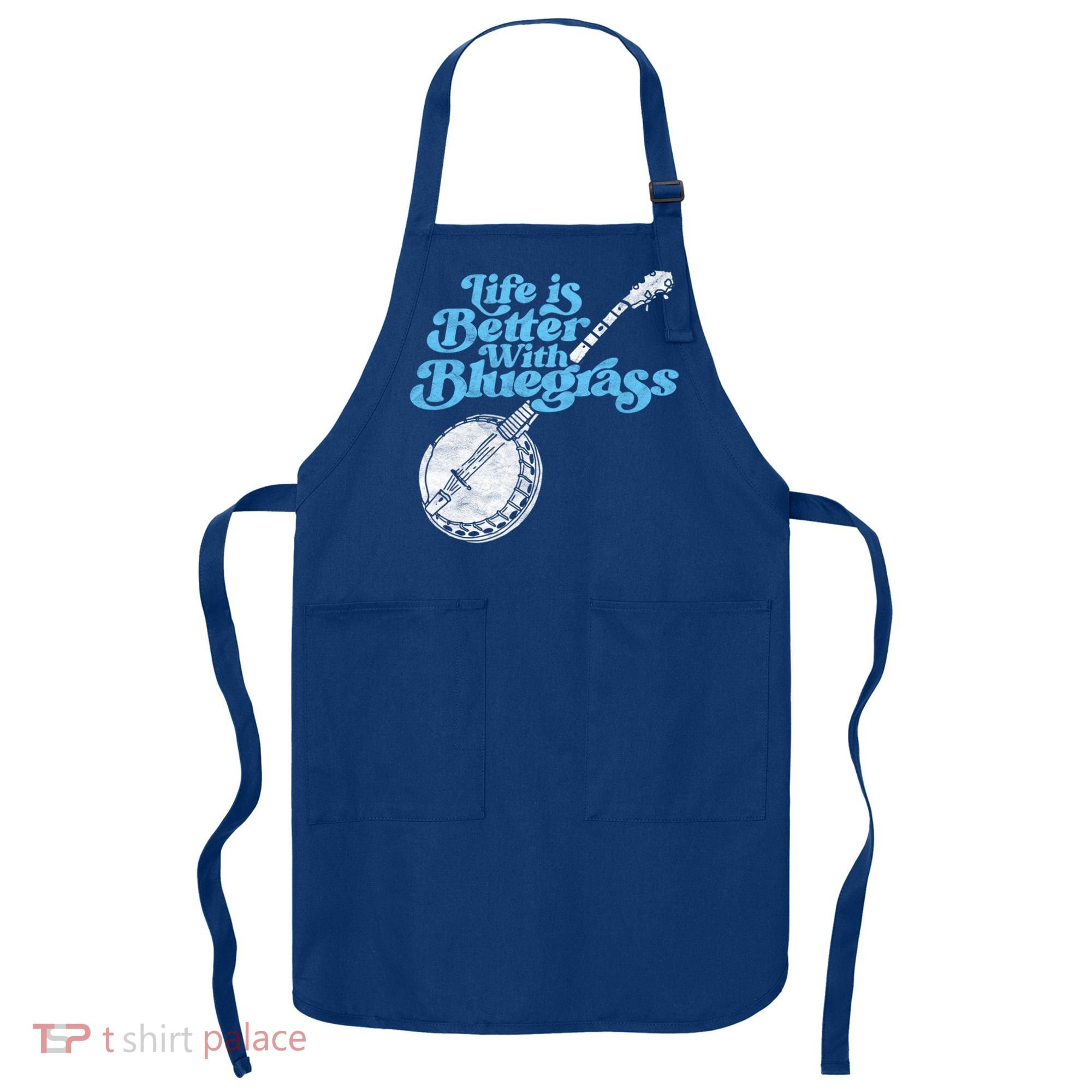 Life Is Better With Bluegrass! Eighties Vibe Banjo Retro Gift Apron