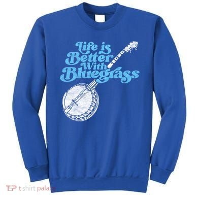 Life Is Better With Bluegrass! Eighties Vibe Banjo Retro Gift Sweatshirt