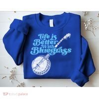 Life Is Better With Bluegrass! Eighties Vibe Banjo Retro Gift Sweatshirt thumb 2